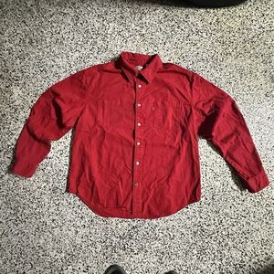 Vintage 90's Levis Shirt Mens XL Regular Metal Button Up Collared Red Y2K Denim